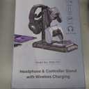 KDD Headphone & Controller Stand with Wireless Charging - Rotatable Headset Stand with 9 Light Modes - Controller Holder with 2 USB and Type C Ports - for Gamers Desktop Accessories