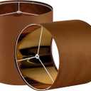 GO&SO Small Drum Lampshade Replacement,Burnt Orange Velvet Drum Lamp Shades Set of 2-10" Top x 10" Bottom x 10" High(Spider)- Modern Fabric Lampshade for Bedisde Lamps,Table Lamp -Assembly Require