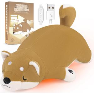 Electric Heating Pad for Period Cramps, Cuddly Soft 14" Shiba Inu Plush with a Hot Soft Belly USB Powered, Menstrual Heating Pad Neck Shoulder Pain Relief, Gift for Daughter Wife Period Heating Pad