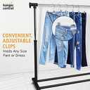 Hanger Central Premium 14 Inch Clear Pants Hangers with Adjustable Clips - 12 Pack Space-Saving Skirt Hangers - Non-Slip Heavy Duty Plastic Closet Organizers with 360 Swivel Hook