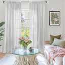 BGment Curtains 84 Inch Length 2 Panels Set for Living Room, Light Grey Linen Window Drapes Semi Sheer Lightweight Rustic Textured for Farmhouse Bedroom Light Filtering Rod Pocket, Each 42 Inch Wide