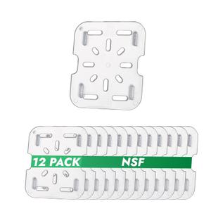 CURTA 12 Pack Plastic Drain Shelf for 1/6 Size Food Pan, Clear, for Kitchen Hotel Restaurant, NSF Listed