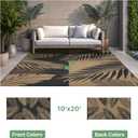 sarben Outdoor Rug 10' x 20' Waterproof for Patios Clearance, Reversible Plastic Straw Indoor Outdoor Rug for RV, Picnic, Backyard, Deck, Balcony, Porch, Beach, Black and Brown