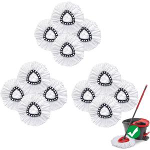 Mop Head Replacement for O-Cedar Easy Wring 1-Tank System，Exovyn Spin Mophead Replacements，Microfiber 12 Pack 360° Swivel Mop Refills，Deep Clean,Easy Cleaning，Machine Washable and Easy to Replace