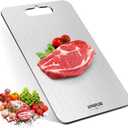 Titanium Cutting Boards for Kitchen, 100% Pure Titanium Cutting Boards Double Sided Non Toxic Cutting Board, Hygiene Durable Dishwasher Safe 13 8(M) (Silver)