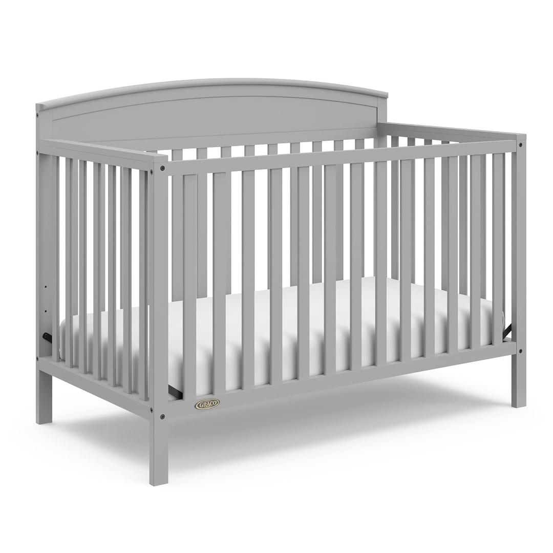 Graco Benton 5-in-1 Convertible Crib (Pebble Gray)  GREENGUARD Gold Certified, Converts from Baby Crib to Toddler Bed, Daybed and Full-Size Bed, Fits Standard Full-Size Crib Mattress