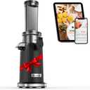 Aobosi Compact Small Mini Juicer Machines Space-Saving Slow Masticating Juicer with High Juice Yield, Cleaning Brush Included, Small Cold Press Juicer Fit for Travel/Picnic/Office(Black) (16 ounce)