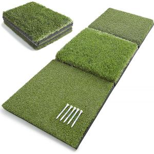 Golf Mat Folding 3 in 1 Turf Victorem - 17x39 Inch With Golf Towel Included