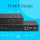 Kensington SD4760P 11-in-1 USB-C Docking Station Triple Monitor DisplayLink Docking Station, 3xHDMI, 100W Charging for Laptop, 6xUSB A, Ethernet, Audio, for Mac and Windows Driver Require K33622NA