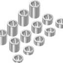 uxcell 13pcs Axle Reducer Spacer Set 1-1/2" Wheel Spacer for 1" Axle Reducing Bushing Arbor Adapters for Motorcycle, Bench Grinding Wheels, (CNC Aluminum)