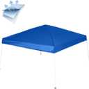 Canopy Replacement Top Only, Waterproof Pop-Up Canopy Tent Top Cover with Ropes, Instant Canopy Top Sunshade Silver Coated for Outdoor Garden Patio Camping (Royal Blue, 8x8FT)