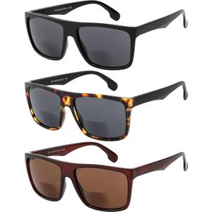 Yogo Vision Bifocal Reading Sunglasses for Men and Women-Classic, Retro Style UV400 Sun Protection Outdoors Readers Eyewear +2