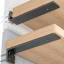 Heavy Duty Metal Shelf Brackets 6-Inch, Set of 4, Modern Black Matte Finish, 1/5" Thick Steel, Easy-to-Install, Strong Support for Shelves, Versatile & Stylish
