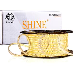 Shine Decor LED Strip Light 150FT 120VAC, Super Bright 19012 Lumens Dimmable, IP65 Waterproof for Outdoor Indoor, 3000K Warm White Every 1.6ft Cuttable Proselect Lighting Strip, 6x10mm ETL Listed