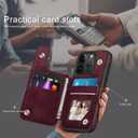 DJDUCK Designed for iPhone 15 Pro Case Wallet with Card Holder, [RFID Blocking Leather Protection] [Magnetic Clasp Cover] Shockproof Men Women Cases 6.1 Inch for Apple 15 Pro Wine Red