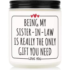 Afterprints Funny Sister in Law Gifts, Candle Gifts for Sister in Law on Christmas, Birthday, Wedding, Soy Wax Scented Candles Present