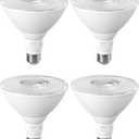 EDISHINE Flood Light Bulbs, PAR38 LED Outdoor Flood Light Bulbs, 120W Equivalent Dimmable Waterproof for Patio Yard Porch Driveway Garage, 3000K Warm Light 18W 1800LM E26 Base, 4 Pack, ETL Listed