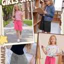 3 Pack Girls' Bermuda Long Shorts 5-14Y | Bermuda Shorts, Athletic, Long Short, Drawstring, Sweatshorts Pocket, for Summer, Casual, for Girls, Kids, Teen, 5-14Y