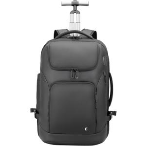 Backpack for Men, Anti Theft Convertible Laptop Backpack with Wheels,50L Rfid Personal Item Wheeled Backpack for Travel Business Work, Black