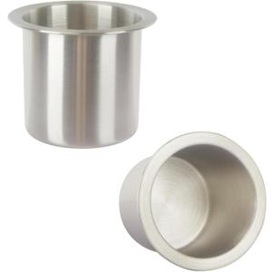 2Pcs Drop-in Cup Holder,304 Stainless Steel Automotive Cup Holders,3.3inch Silver Poker Table Drink Holder Dining Table Cinema Sofa Yacht Boats Cars Touring RV Car Drop-in Drink Cup Holder