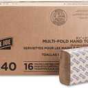 Genuine Joe GJO21040 Multifold Natural Towels (16 Packs, 250 per pack)