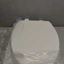 Toilet Seat Elongated, Slow Close Hinges, Four Non-Slip Bumpers, Easy to Install and Clean, Durable Plastic, White Two Sets of Mounting Parts Included