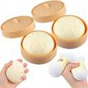 2 Pcs Large Dumpling Squishy Mystery Box, Squishies Dumplings Squeeze Stress Balls for Kids & Adults, Slow Rising Squishy Sensory Fidget Toys for Anxiety Relief (White)