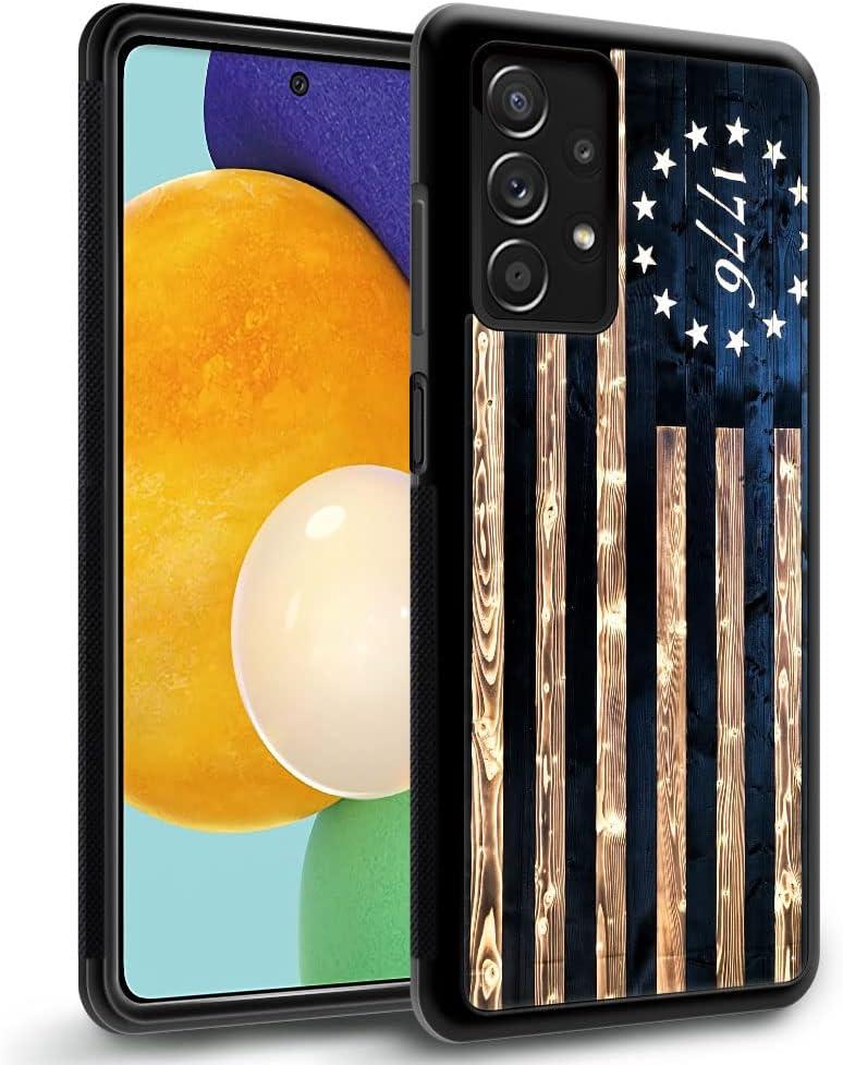 DAIZAG Compatible with Samsung Galaxy A23 Case,All-Round Protection Shockproof Anti-Scratches TPU Cover,Cases for Man Woman-1776 Vintage USA Flag Wood American Flag