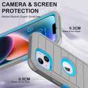 for iPhone 14 Case with 2 Screen Protector,Full Body Shockproof Drop Protection Dust Proof Heavy Duty 3-Layer Rugged Durable Military Grade Cover for Apple iPhone 14 6.1" (Gray/Blue)