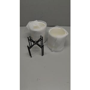 2pcs Cutlery Holder White Ceramic With Black Matte Bracket Robust Silverware Caddy For Store Forks, Knives, Spoons, Napkins, Medium