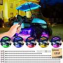 10L0L Golf Cart Underglow LED Light Strip Kit with Canopy Lights, 24 Modes Glow Neon Underbody Lighting with Wireless Remote Control, Sound Active, Water Resistant Flexible Tubes 6 Pack