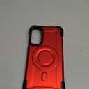 Magnetic Case for Samsung Galaxy S25 Edge 5G [Built-in Camera Ring Stand] [Screen Protector] [Military-Grade Protection] Heavy Duty Shockproof Protective Cover for Samsung S25 Edge 5G 6.66 inch, Red