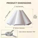 Large Pleated Empire Lamp Shade, White Linen Fabric Box Replacement Lampshade, 5.9" Top x 18.5" Bottom x 11" Slant, Spider Fitter Shade for Table Lamps, Floor Lamps, 1 Pack