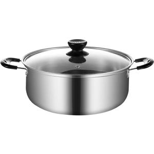 Stainless Steel Saucepan, 0.9 Quart Double Handle Milk and Soup Pot with Lid for Warming, Cooking and Boiling Milk, Spaghetti, Soup in Kitchen and Outdoor (16cm)
