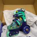 Kids Roller Skates for Beginners - ZOOBLISS Toddler Roller Skates for Boys and Girls Ages 3-7 with Light-Up Wheels & 4 Adjustable Sizes, Tri-Wheel Training Skates for Kids