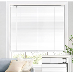 UNISHADES No Drill Aluminum Cordless Mini Blinds, 32×64 in, White | L-Shaped Slat Design, Better Privacy Protection, Warp Resistance, Corrosion Resistance