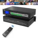 16x16 HDMI Matrix Switcher & Splitter, 4K@30Hz, Rack Mount, IR Remote, EDID, HDCP, RS232, LAN Control (16 in 16 out)