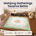 Rolled Mahjong mat no creases | Double Straps, Heavy Duty Canvas mahj mat Bag | Noise dampening Mahjong mat | Non-Slip Rubber Mahjong Mats | 32.4 x 32.4 inch, 3mm Thickness.