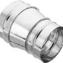 PATIKIL 6 Inch to 5 Inch Round Duct Reducer Increaser Connector, Galvanized Steel Adapter Pipe Fitting for Bathroom Kitchen Ventilation Systems, Silver Tone