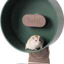 Silent Hamster Wheel 8.7 Inch Dual-Bearings Small Animals Quiet Running Exercise Wheels, Height Adjustable for Dwarf Hamsters, Gerbils, Mice, Hedgehog, or Other Small Pets, Avocado Green
