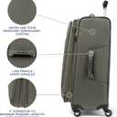 Travelpro Maxlite 5 Softside Expandable Luggage with 4 Spinner Wheels, Lightweight Suitcase, Men and Women, Slate Green, Checked-Medium 25-Inch