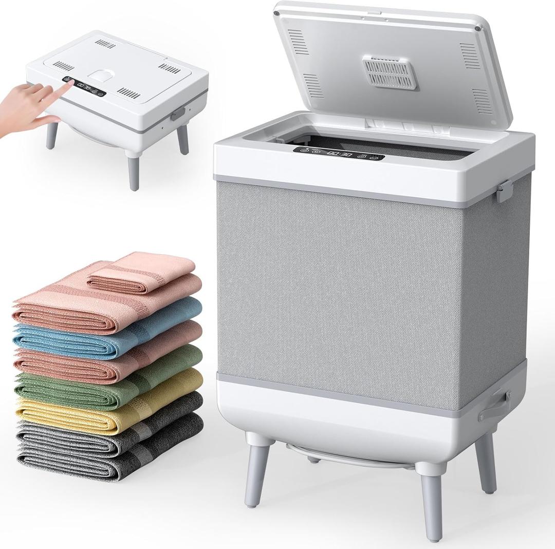 Towel Warmer, 35L Large Foldable Towel Warmers for Bathroom, Dual-Mode Blanket Warmer with Safety Lock, Timer, and Auto Shut-Off, Fits Up to 3 Oversized 40"X70" Towels, for Home & Loved Ones