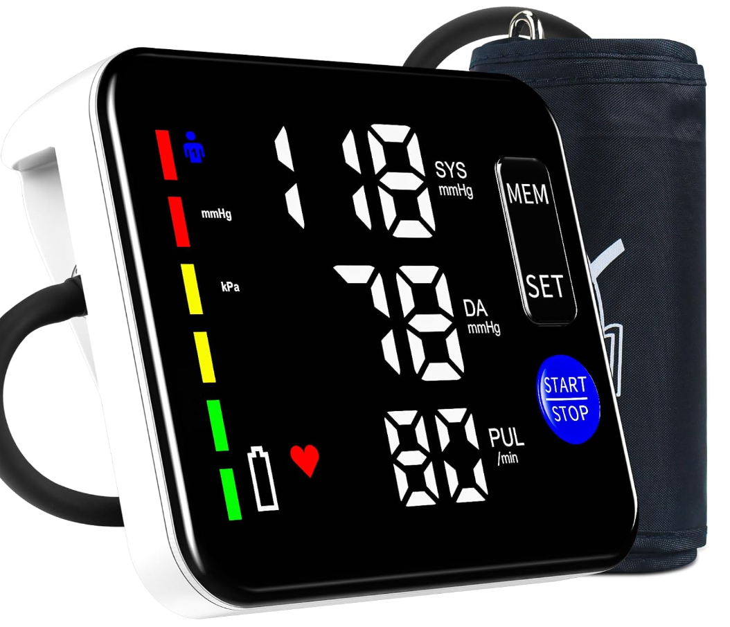 GUAEVER Blood Pressure Monitor Rechargeable Upper Arm Blood Pressure Monitors for Home