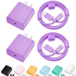 iPhone Charger Fast Charging,[MFi Certified] 2Pack 20W Type C Fast Charger Block with [10FT&6FT] USB C to Lightning Cable Compatible for iPhone 14/13/12/11 Pro Max/Xs Max/XR/X,iPad