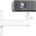 WALI Mini Projector Wall Mount, Full Motion Adjustable Bracket for 1/4" M4 M6 Screws, Hanging Holder for Small Projectors, Supports up to 4.4lbs - 1330LM-PMWS, White