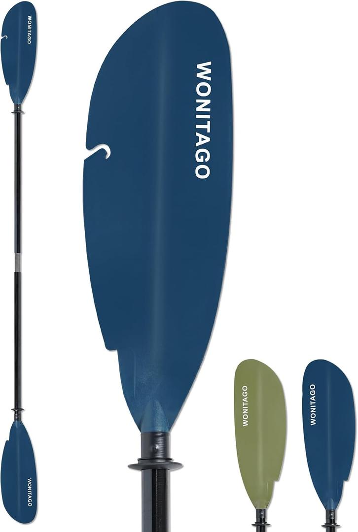 Angler Kayak Paddle, Adjustable Fiberglass Fishing Kayak Oar, 240-260 cm/94-102"