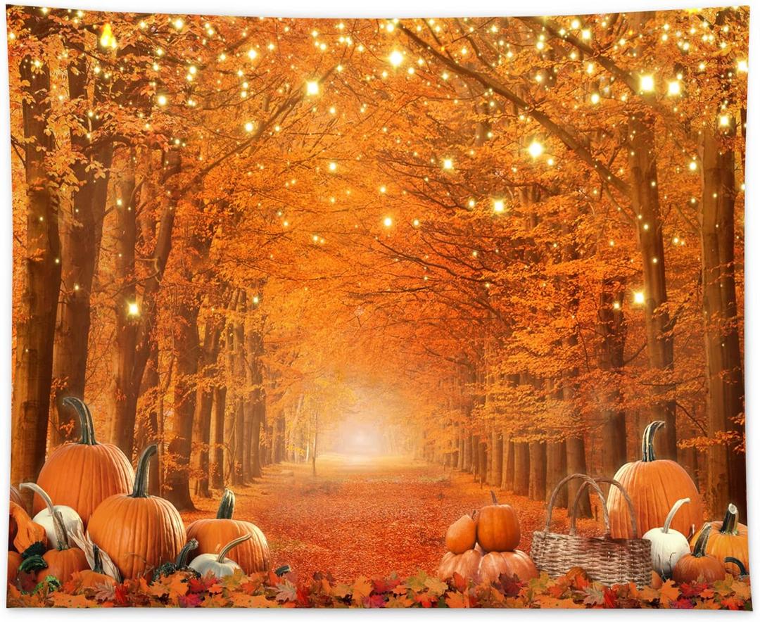 Allenjoy 10 x 8 FT Fall Photography Backdrop Thanksgiving Party Supplies Autumn Pumpkin Friendsgiving Background Decor Photo Booth Props