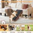 Ottoman Dog Ramp for Couch, 2-in-1 Foldable Dog Stairs for Small Dogs,Brown