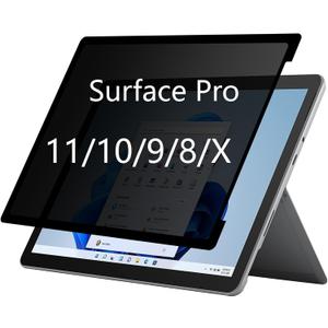 360 Privacy Screen for Microsoft Surface Pro 11/10/X/9/8-13 Inch Removable,Easy to Install,Reusable,No Bubbles Compatible with Touchscreen and Stylus Pen - 4 Way