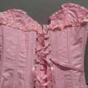 SZIVYSHI Corset Tops for Women, Bustier Shapewear Lingerie, Lace Waist Push Up Bodysuit (Small, Powder Pink)